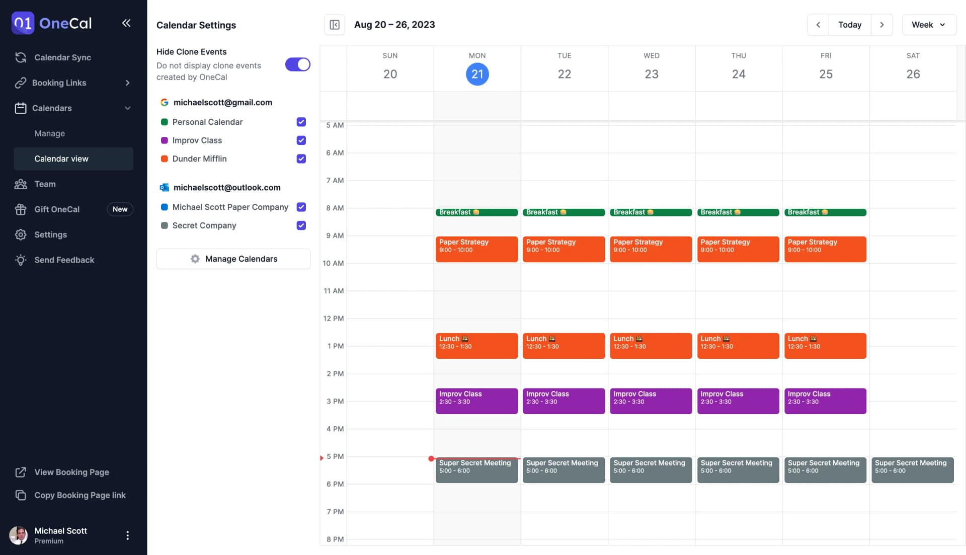 Sync Target user interface