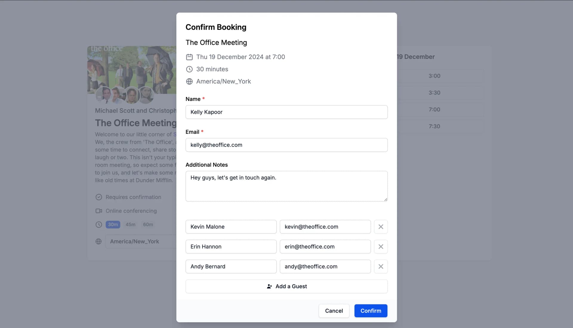 Illustration of a user inviting more people to a team scheduling link