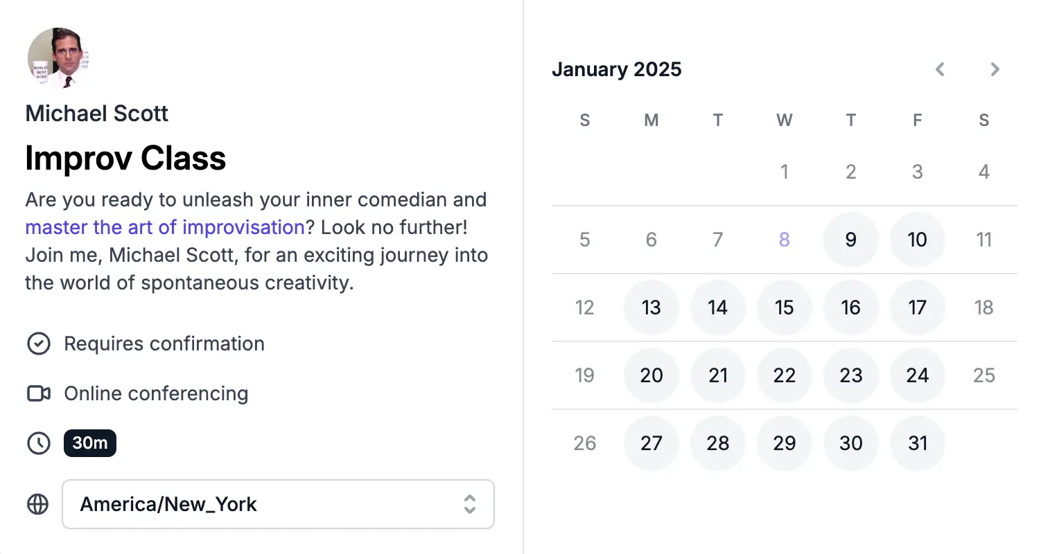 One-on-one Scheduling Links